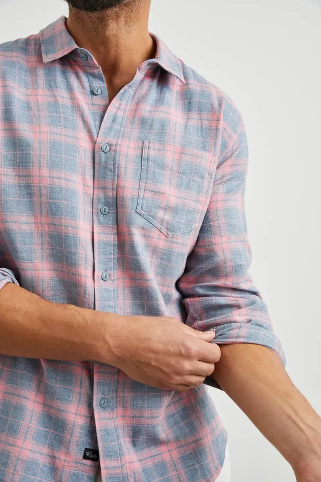 Rails Shirts Men WYATT SHIRT Poppy Denim Melange