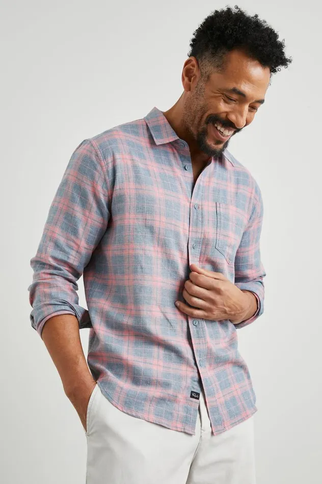 Rails Shirts Men WYATT SHIRT Poppy Denim Melange