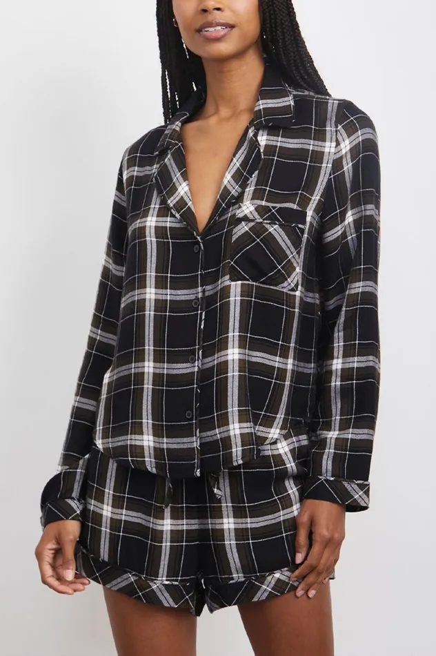 Rails Sleepwear and Lounge Women KELLEN PAJAMA SET White Kalamata Black