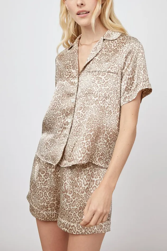 Rails Sleepwear and Lounge Women TOMMI PAJAMA SET Tan Cheetah
