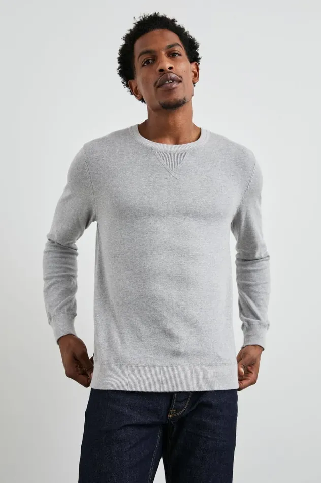 Rails Sweaters Men BURNS SWEATER Grey Heather