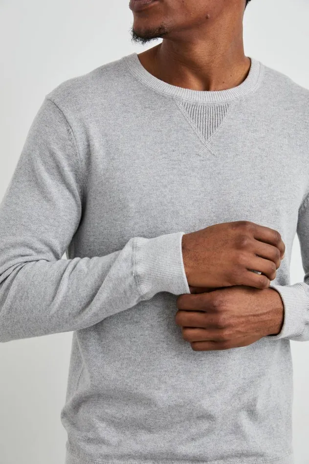 Rails Sweaters Men BURNS SWEATER Grey Heather