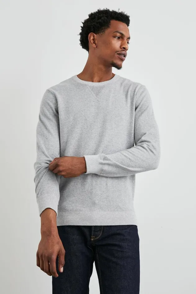 Rails Sweaters Men BURNS SWEATER Grey Heather