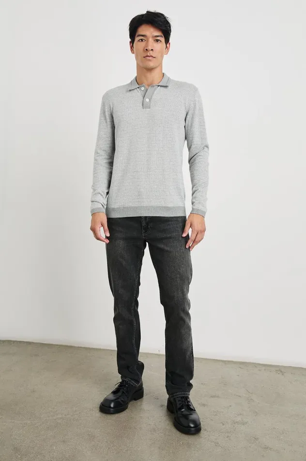 Rails Sweaters Men GREENWICH SWEATER Grey Broquade