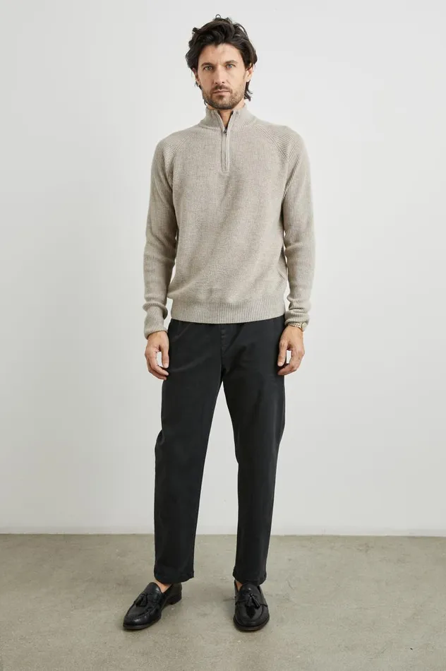 Rails Sweaters Men STARK QUARTER ZIP Oat Melange