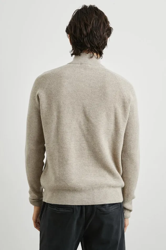 Rails Sweaters Men STARK QUARTER ZIP Oat Melange