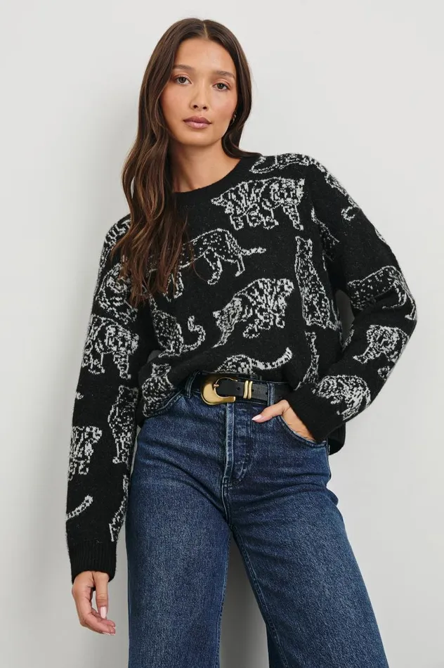 Rails Sweaters Women PERCI SWEATER Charcoal Cats