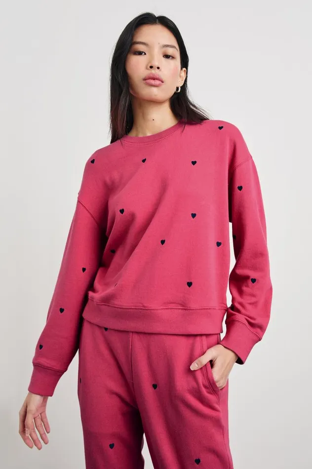 Rails Sweaters Women RAMONA SWEATSHIRT Pink Midnight Hearts