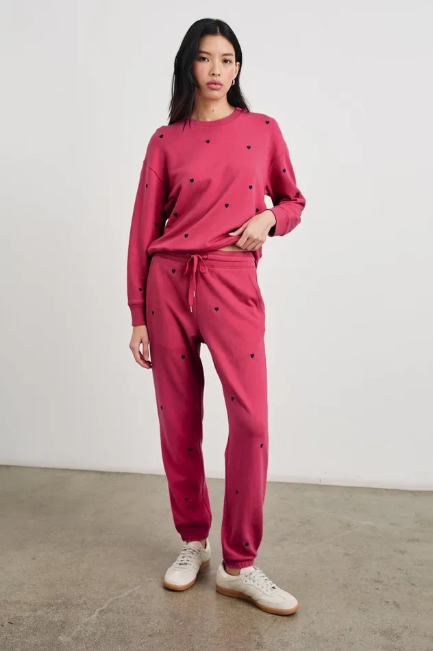Rails Sweaters Women RAMONA SWEATSHIRT Pink Midnight Hearts