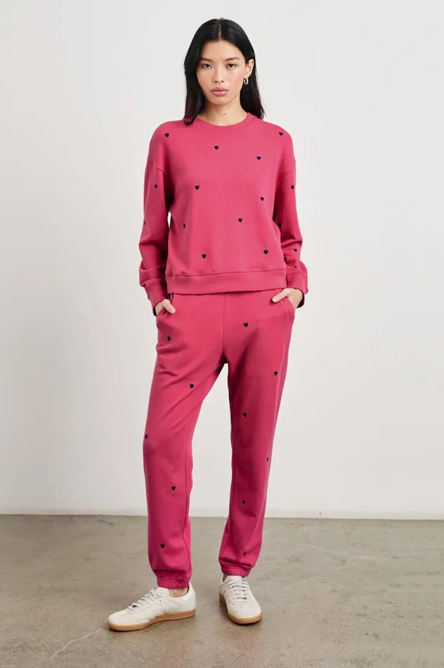 Rails Sweaters Women RAMONA SWEATSHIRT Pink Midnight Hearts