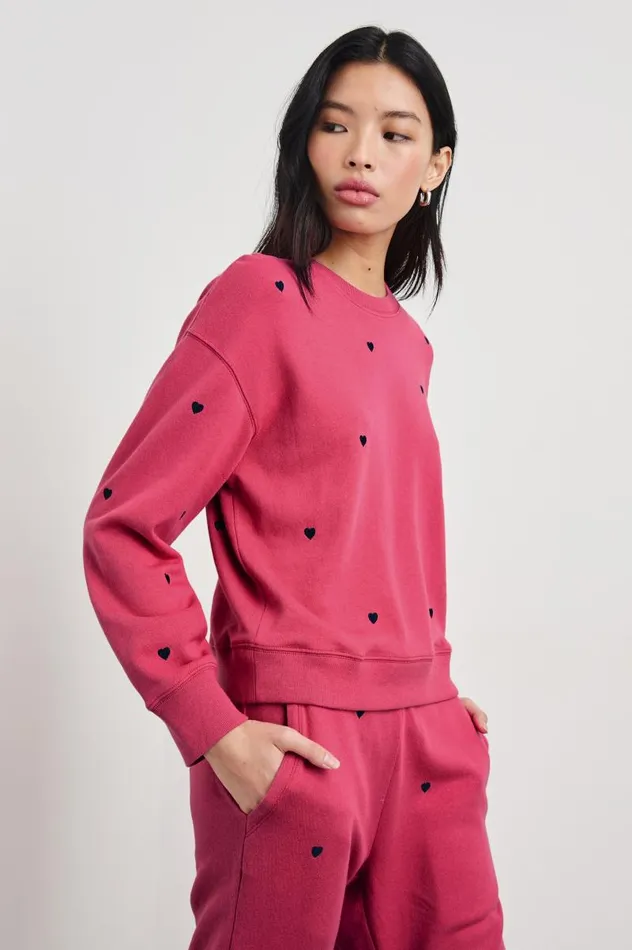 Rails Sweaters Women RAMONA SWEATSHIRT Pink Midnight Hearts