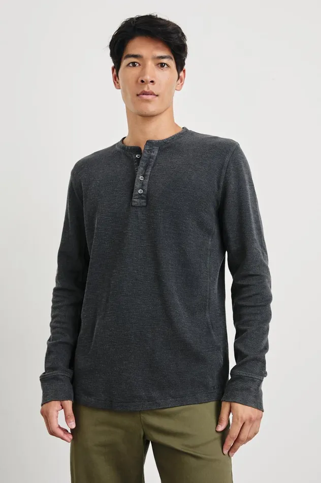 Rails TShirts and Thermals Men SOTO HENLEY Washed Black