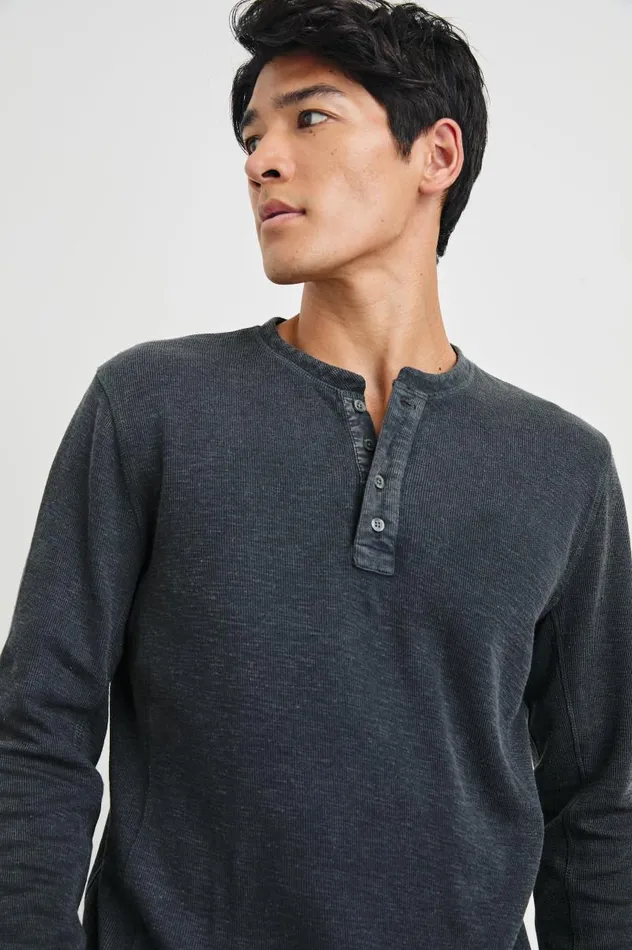 Rails TShirts and Thermals Men SOTO HENLEY Washed Black