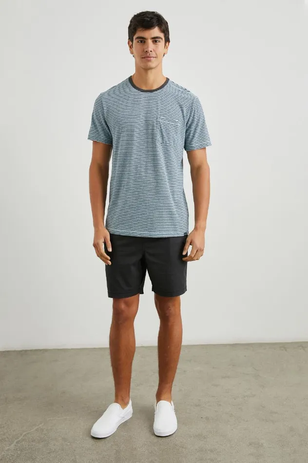 Rails TShirts and Thermals Men VALENCIA TSHIRT Cerulean Sky Stripe