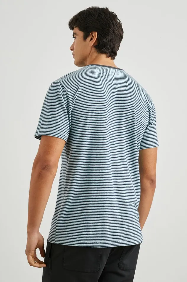 Rails TShirts and Thermals Men VALENCIA TSHIRT Cerulean Sky Stripe