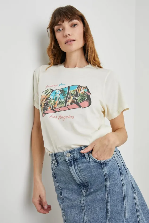 Rails Tees and Tanks Women BOYFRIEND TSHIRT Rails Los Angeles Ecru