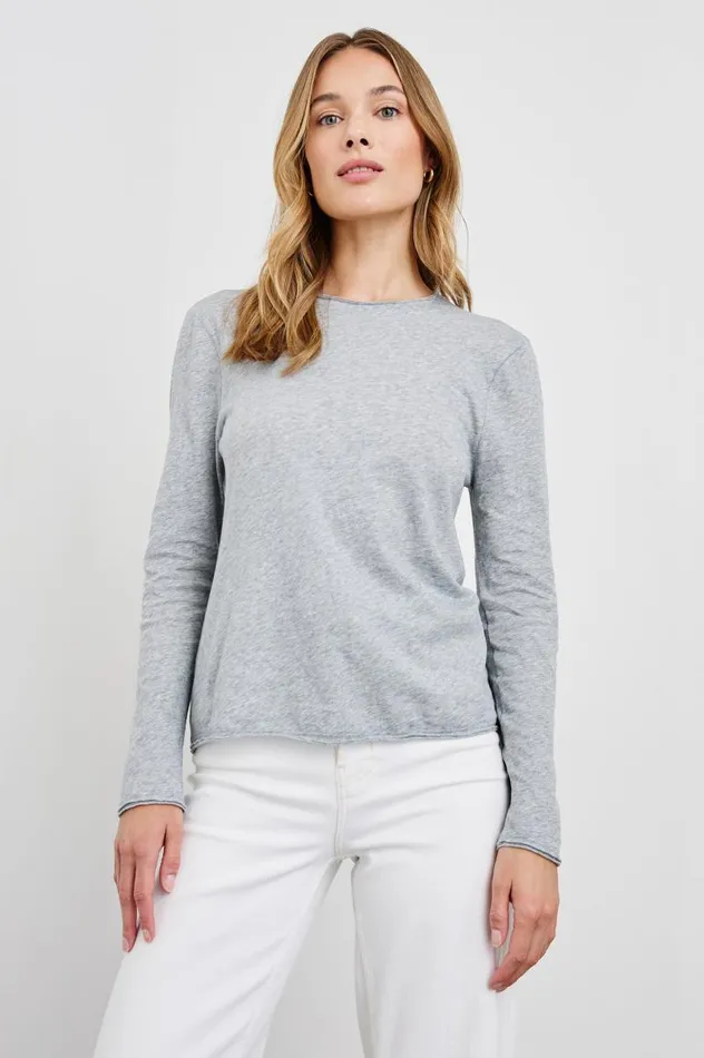 Rails Tees and Tanks Women LONG SLEEVE CREW NECK TSHIRT Heather Grey