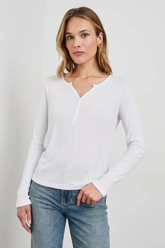 Rails Tops Women ESSENTIAL HENLEY White