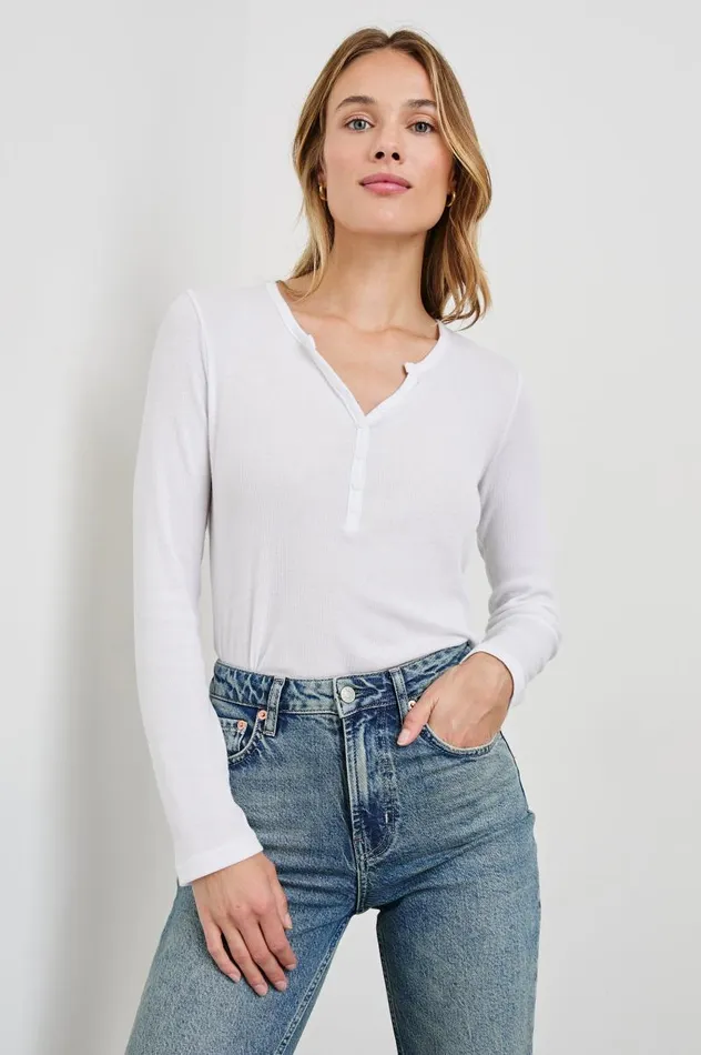 Rails Tops Women ESSENTIAL HENLEY White
