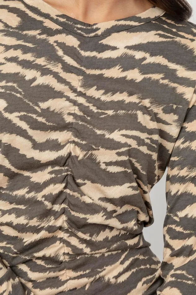 Rails Tops Women FREJA TSHIRT Tan New Wave Tiger