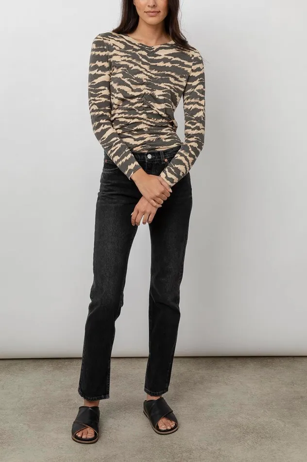 Rails Tops Women FREJA TSHIRT Tan New Wave Tiger