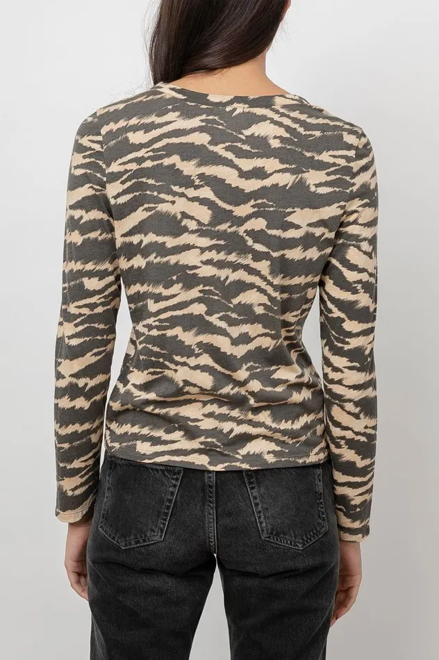 Rails Tops Women FREJA TSHIRT Tan New Wave Tiger