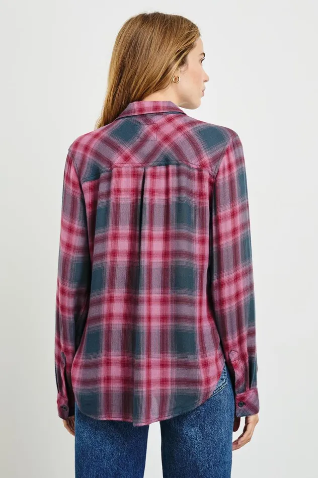 Rails Tops Women HUNTER SHIRT Dusty Mauve Evergreen