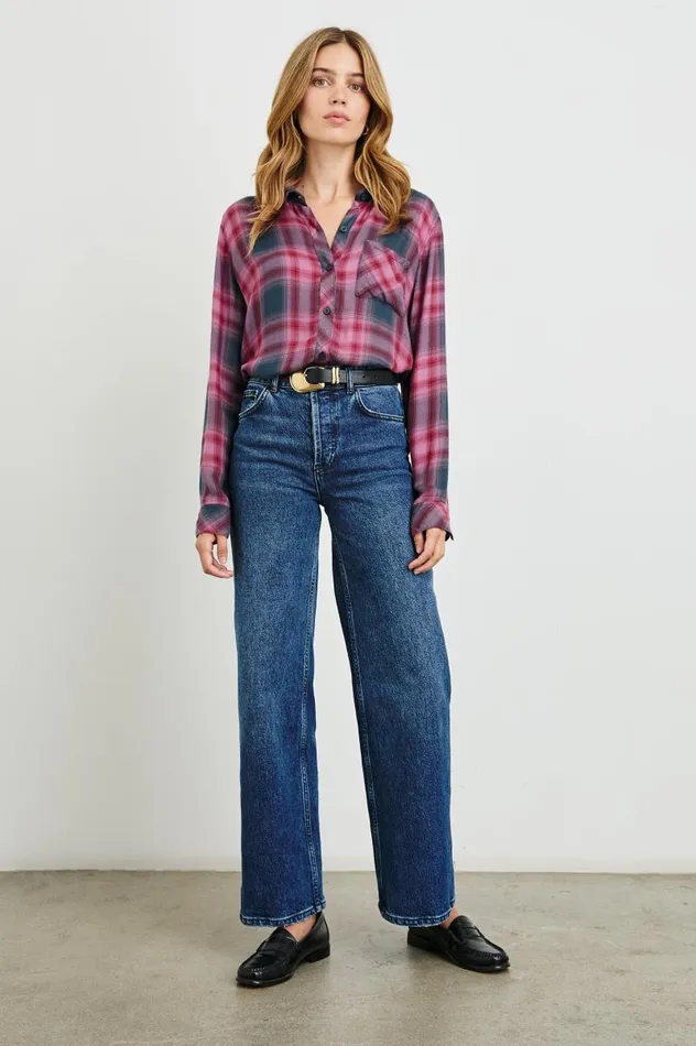 Rails Tops Women HUNTER SHIRT Dusty Mauve Evergreen