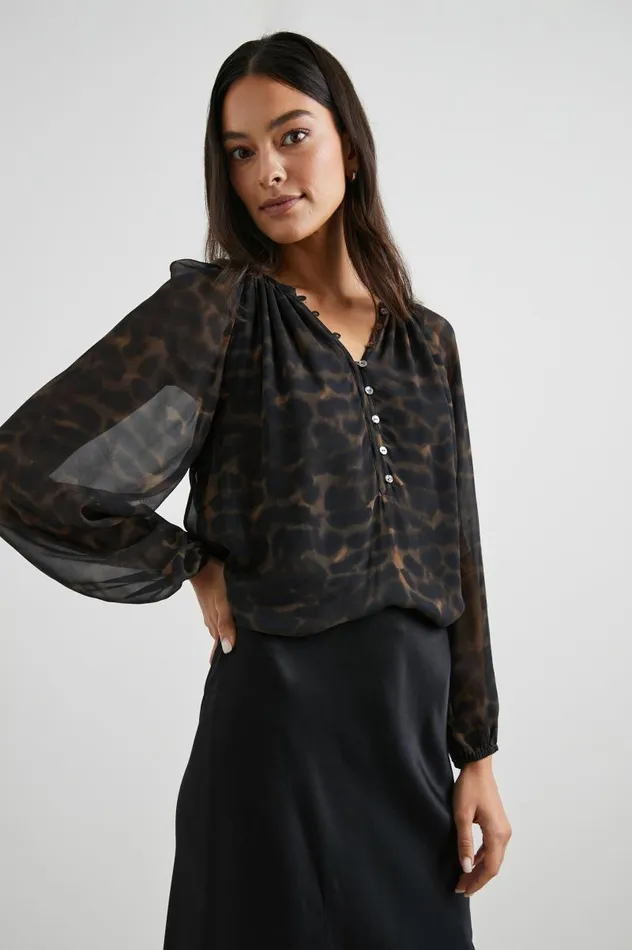 Rails Tops Women INDI TOP Umber Leopard