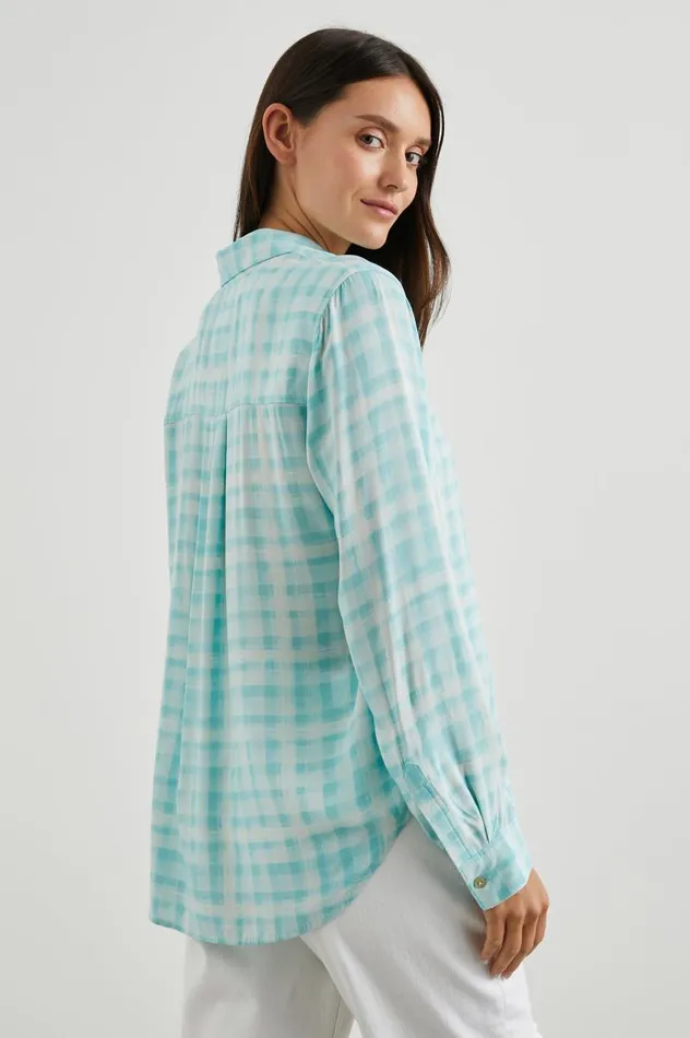 Rails Tops Women JOSEPHINE SHIRT Aqua Plaid
