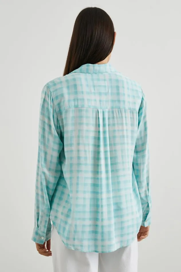 Rails Tops Women JOSEPHINE SHIRT Aqua Plaid