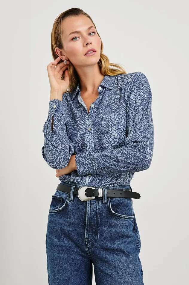 Rails Tops Women JOSEPHINE SHIRT Navy Python