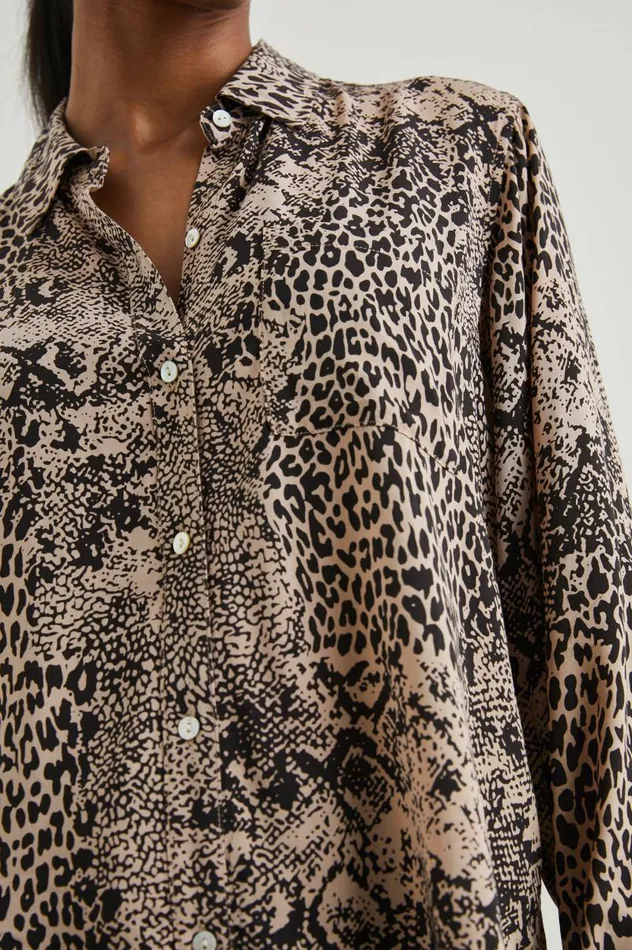 Rails Tops Women JOSEPHINE SHIRT Taupe Mixed Animal