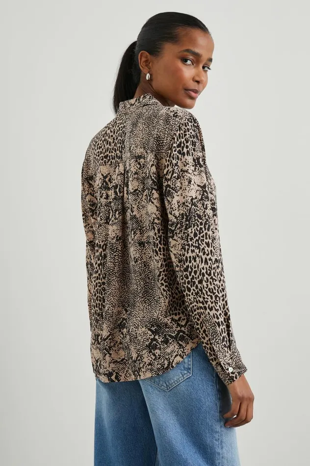 Rails Tops Women JOSEPHINE SHIRT Taupe Mixed Animal