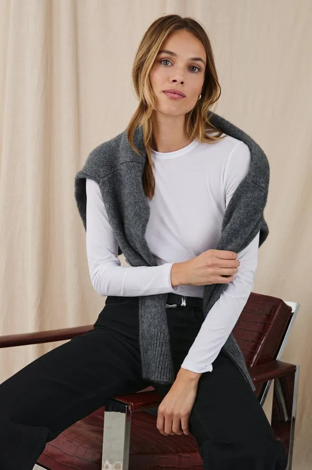 Rails Tops Women LONG SLEEVE CREW NECK TSHIRT White
