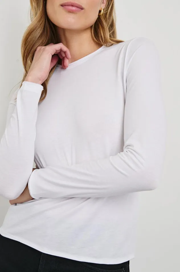 Rails Tops Women LONG SLEEVE CREW NECK TSHIRT White