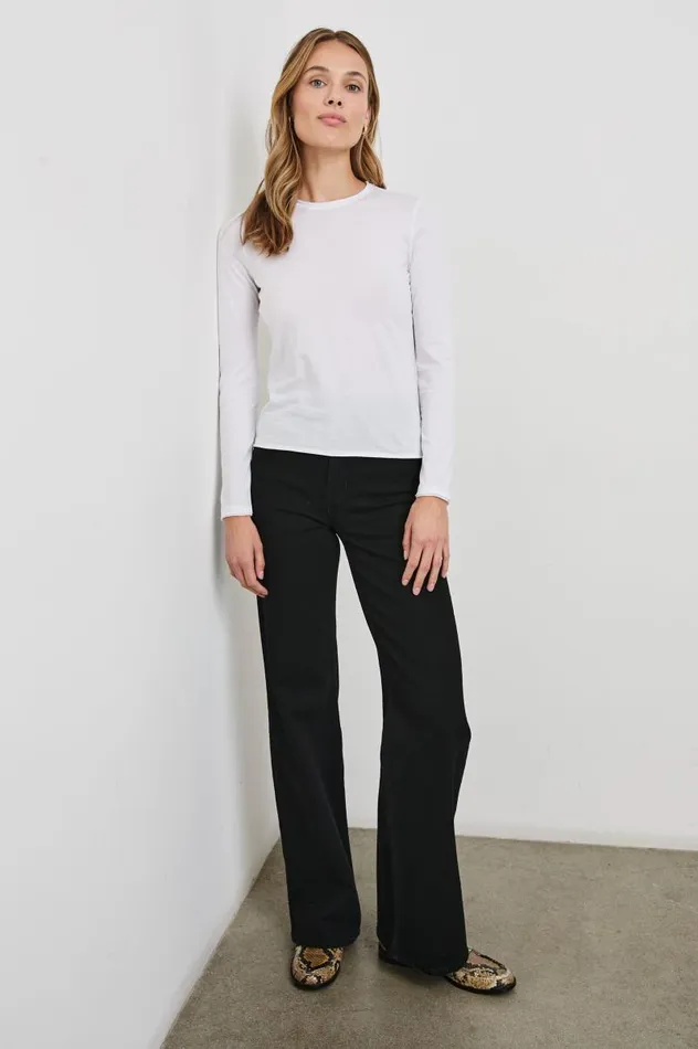 Rails Tops Women LONG SLEEVE CREW NECK TSHIRT White