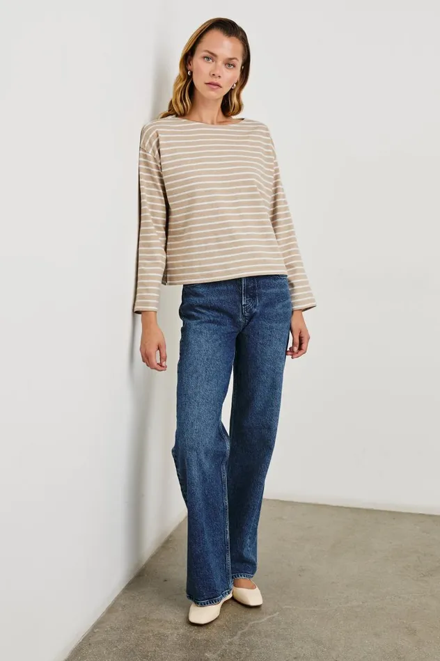 Rails Tops Women MACY TOP Heather Beige Stripe