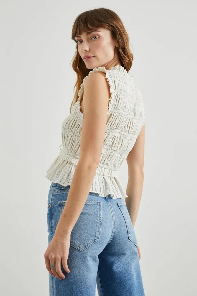Rails Tops Women MARTINE TOP Ivory Seersucker