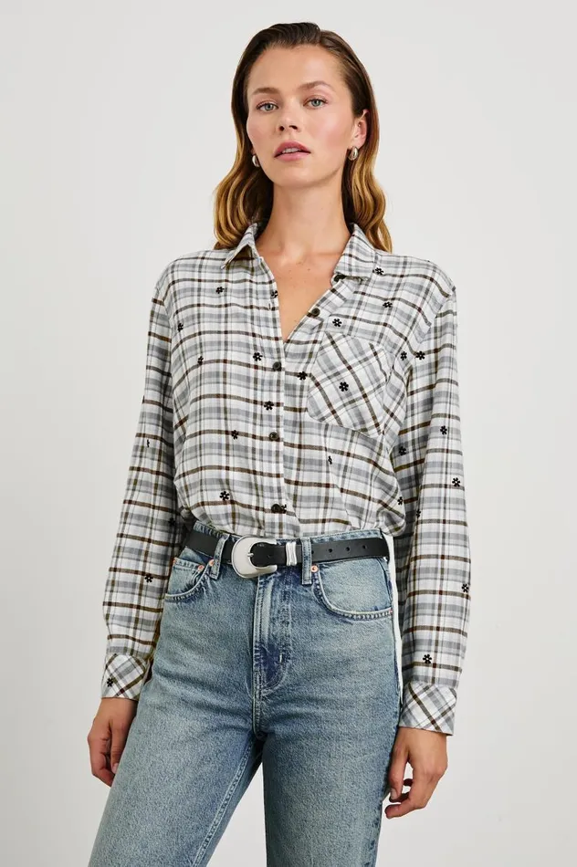 Rails Tops Women MILO SHIRT Stone Flocked Daisies