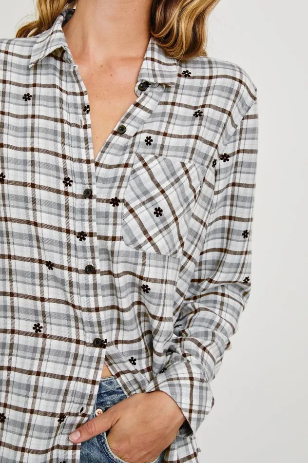 Rails Tops Women MILO SHIRT Stone Flocked Daisies