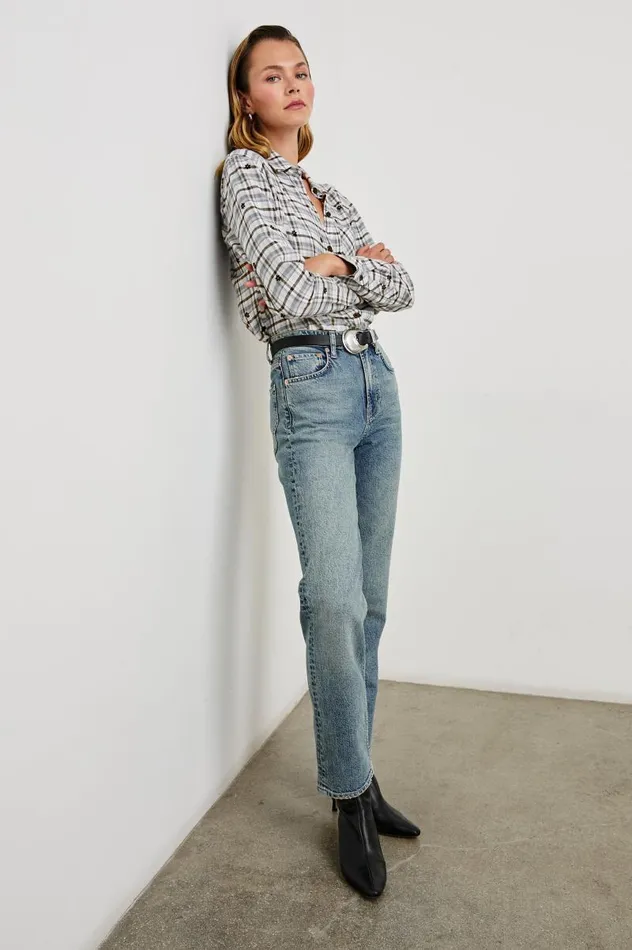 Rails Tops Women MILO SHIRT Stone Flocked Daisies