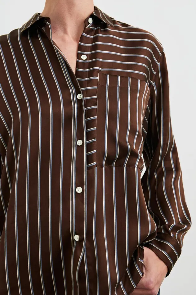 Rails Tops Women SPENCER SHIRT Baltic White Stripe