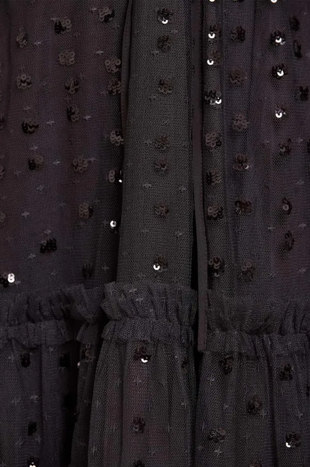 Raindrop Smocked OffShoulder Ballerina Dress Black Women Needle and Thread Dresses