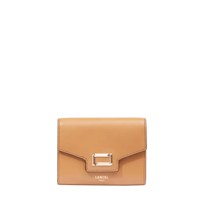 Rectangular Flap Compact Wallet Camel Women Lancel Purse