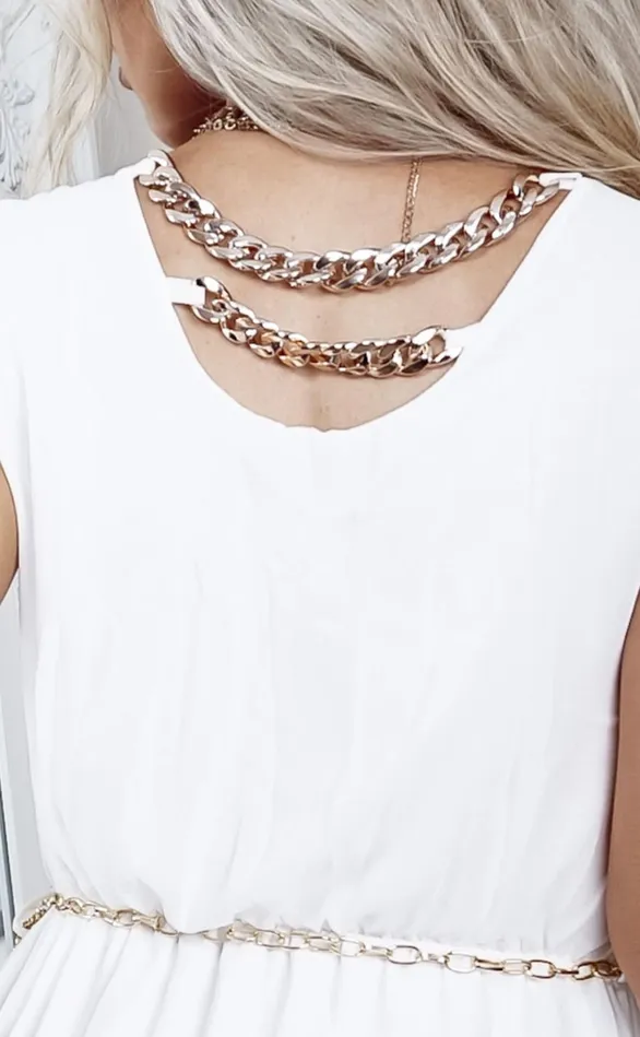 Rhian Ivory Chain Necklace Maxi Dress Women Missfiga Maxi Dresses