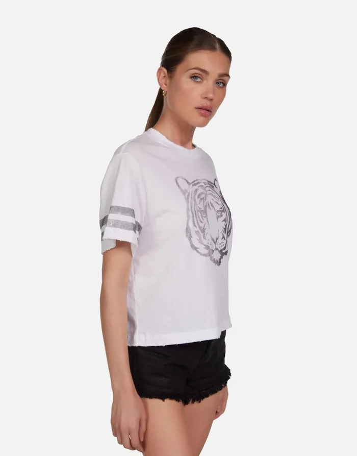 Rue Vintage Tiger Elements White Women039s Lauren Moshi Short Sleeve