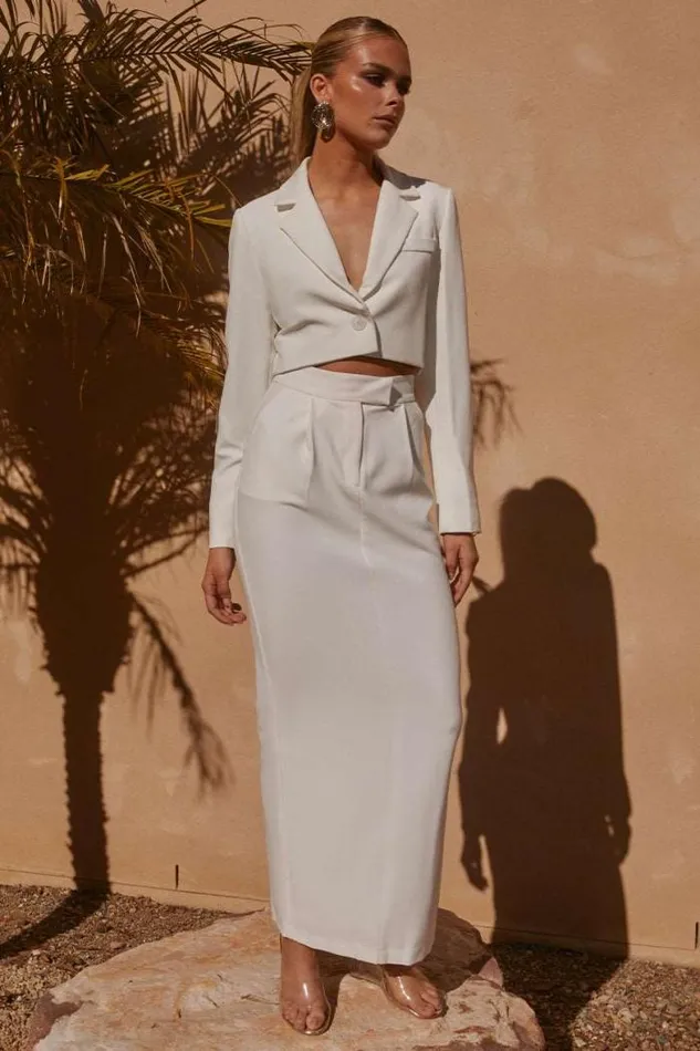 Runaway The Label All Outerwear Shop ATIS CROP BLAZER 8211 WHITE