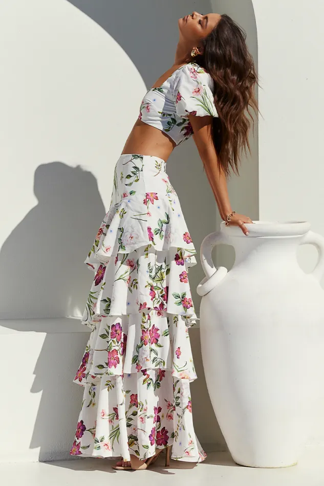 Runaway The Label Crops Shop Yokana Top 8211 White Floral Runaway The Label Crops Shop Yokana Top 8211 White Floral