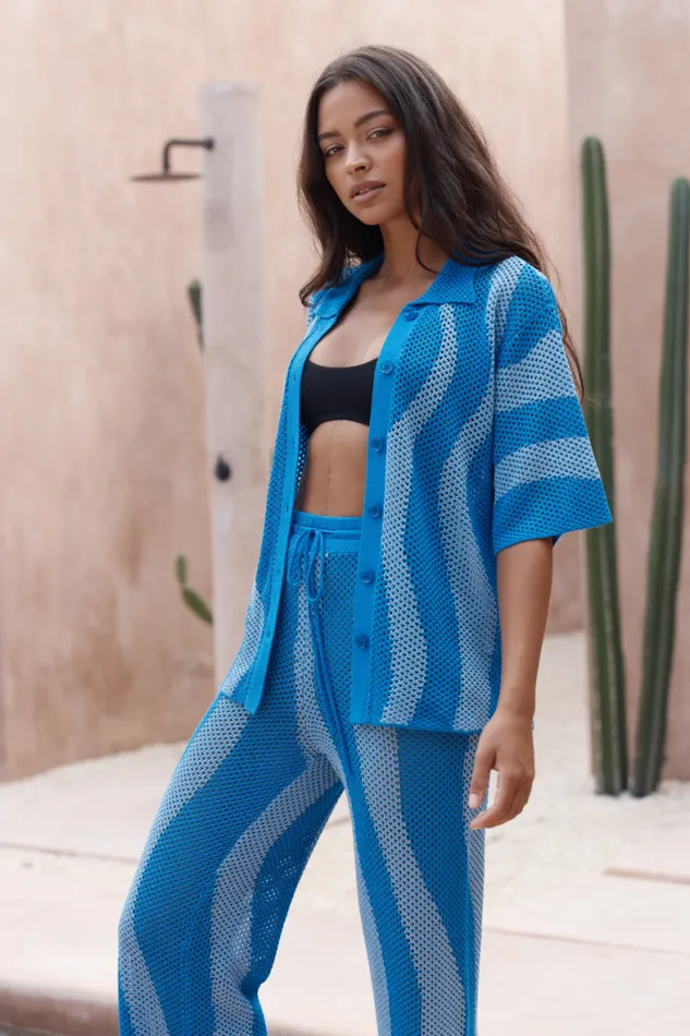 Runaway The Label KNITWEAR Shop ZANZIBAR TOP 8211 BLUE
